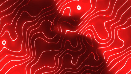 Red color glowing liquid line animation 4k. red spline line. - obrazy, fototapety, plakaty