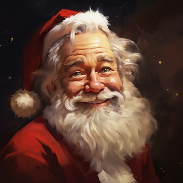 Retrato de Papá Noel. Dibujo. Caricatura