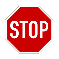 Stop sign isolated on pure white vector illustration