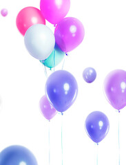 Colorful balloons with transparent background. 3D rendering