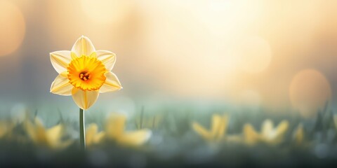 Daffodil Flower in Stunning Macro Detail - obrazy, fototapety, plakaty