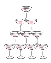 champagne glasses pyramide