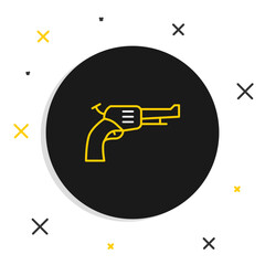 Line Revolver gun icon isolated on white background. Colorful outline concept. Vector