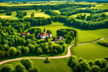 Amidst the breathtaking landscape of the Polish countryside, a picturesque scene unfolds