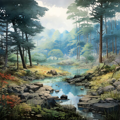 日本絵風　樹海