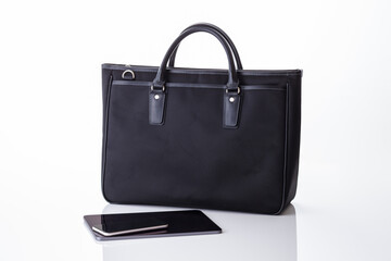 ビジネスバッグとタブレット端末。ビジネスイメージ