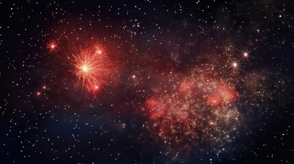 Fototapeta na wymiar fireworks decorate the New Year's night