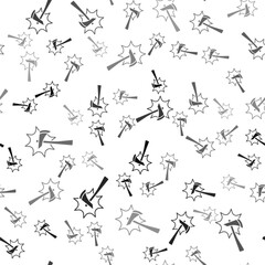 Black Firefighter axe icon isolated seamless pattern on white background. Fire axe. Vector