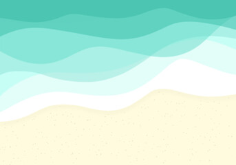 vector background Mint green sea water Mint and white sea wave wallpaper With creamy yellow sand grains summer vacation