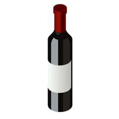 vector wine bottles on white background