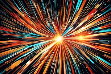 Colorful abstract Star burst light explosion background.