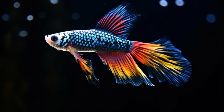 Aquarium Bliss with Colorful Guppies