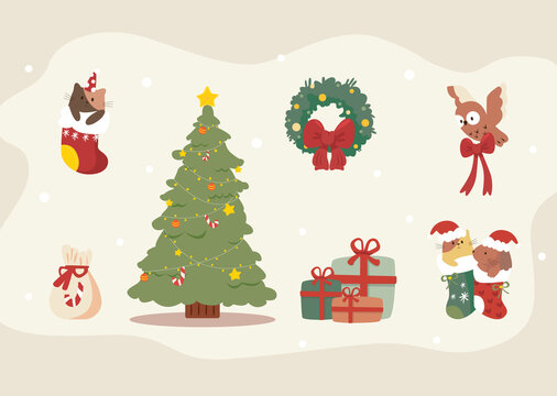 christmas tree and gifts