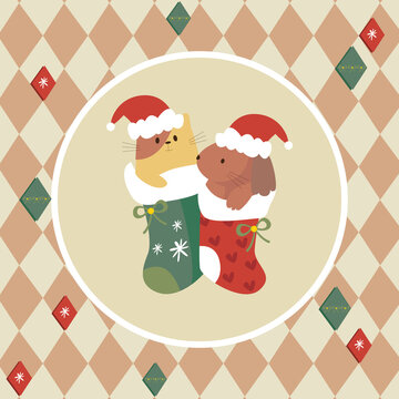 christmas card with santa claus
