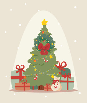 christmas tree with gifts