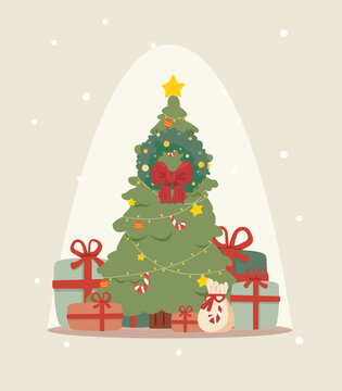 christmas tree with gifts