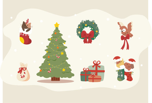 christmas tree and gifts