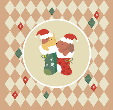 christmas card with santa claus