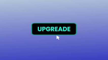 UPGRADE button pressed on computer screen by cursor pointer mouse illustration background.