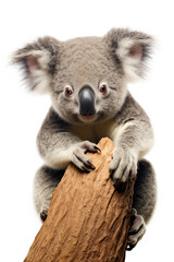 Funny koala isolated on a white background