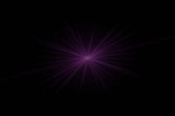 Shining star on a black background. Effects, glare, sparkle, explosion, light. Vector illustration