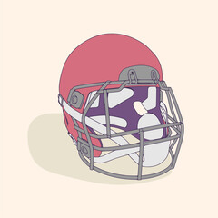 American football 3d helmet. Template for presentation or infographics.