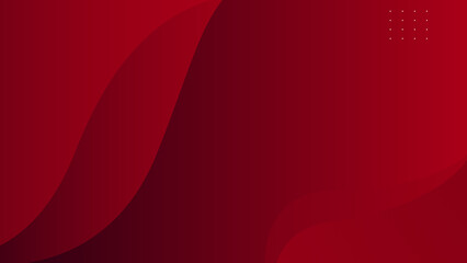 Abstract red color gradient geometric shapes wave design illustration background.