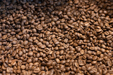 Top view of coffee beans preparing to make Coffee