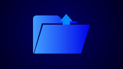 Android system stoke software file manege icon isolated blue color illustration background.