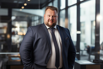 Fototapeta premium plus size manager businessman CEO confident and standing front of modern office