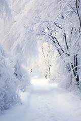 Fototapeta na wymiar winter path covered with snow