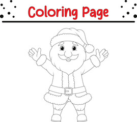 Santa Claus Coloring page for kids. Happy Christmas coloring book.