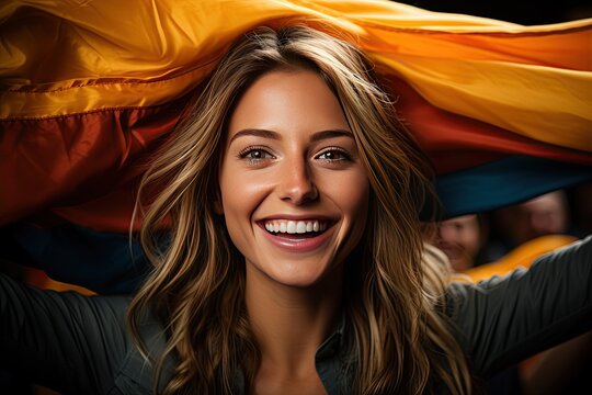 The Spanish women's national football team celebrating a hard-fought victory,Generated with AI