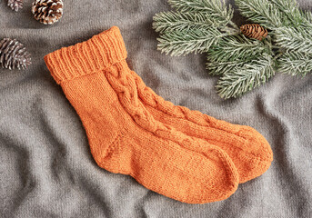 Wool knitted socks