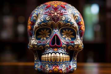 Obraz premium skull and bones, halloween and day of the dead