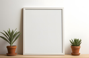 white frame on wall ai generative