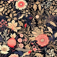 Fotobehang seamless floral pattern © Simon