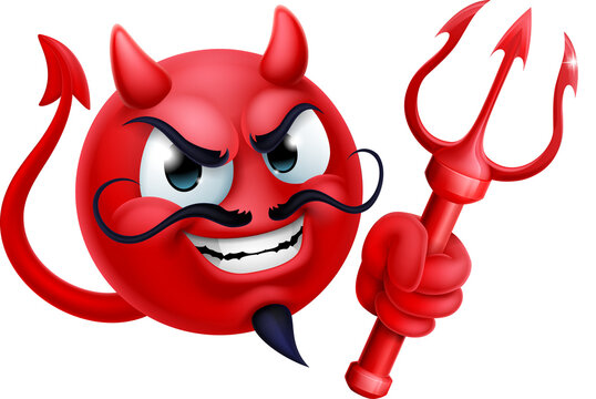 Devil Emoji Emoticon Man Face Cartoon Icon Mascot