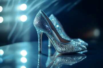 Crystal shoe heel fashion. Generate Ai