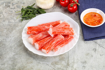 Tasty Crab stics surimi heap