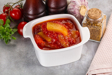Hungarian lecho with bell pepper