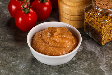 Cod fish roe snack in the bowl