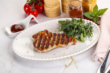 Delicous grilled pork meat steak