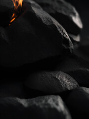 Close-up photo of burning black coals