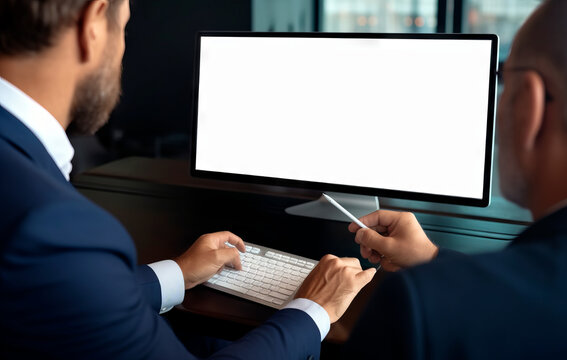 Stock Market Trader Working Investment Charts, Graphs, Ticker, Diagrams Projected with blank copy space screen. Financial Analyst and Digital Businessman Selling Shorts and Buying Longs