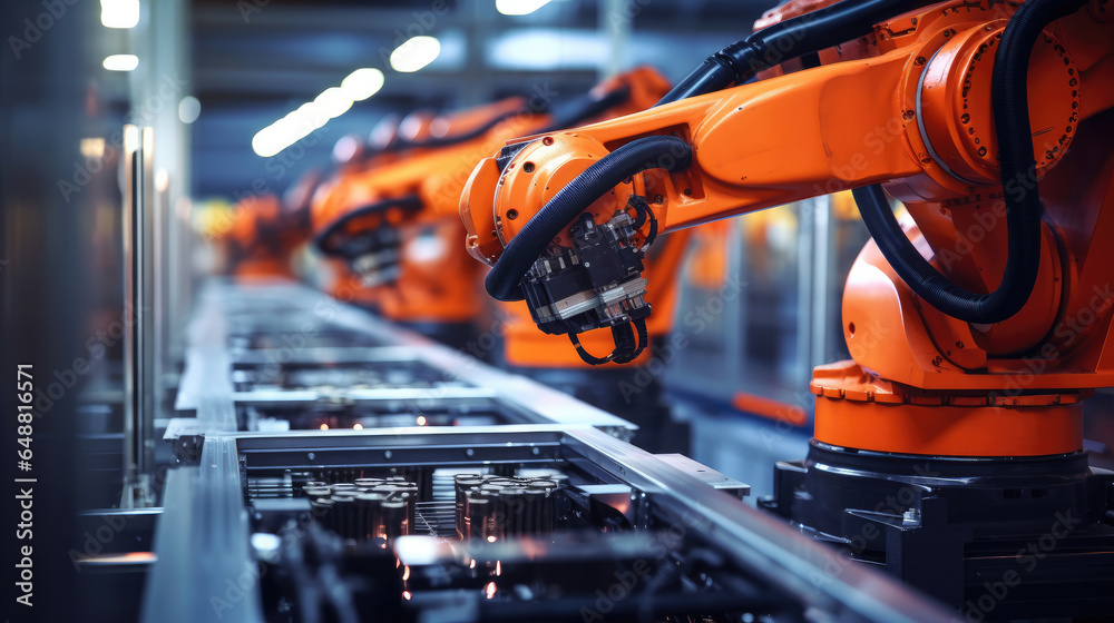 Wall mural the high technology material handling by robotic system.