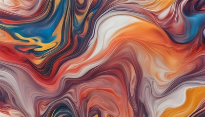 Abstract flow of colorful liquid paints in mix . colorful background.