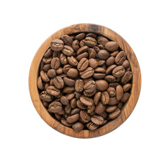 roasted coffee beans in a bowl isolated on white