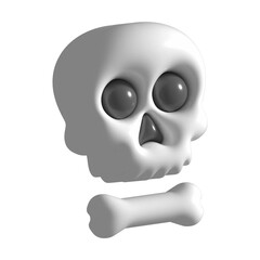 Skull Icon 3D Rendering