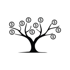 money tree sign represents business investment growth for office and web icon	